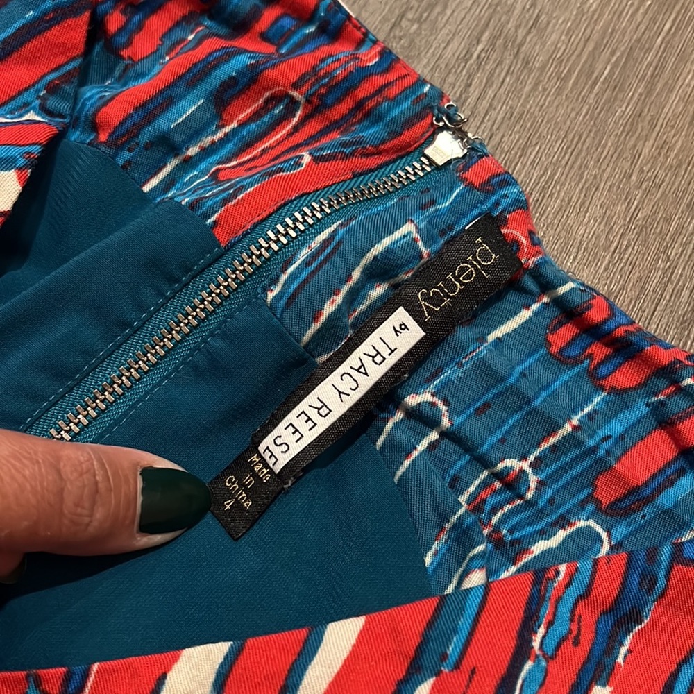 📌 Anthropologie Tracy Reese Plenty Multicolored Fit & Flare Zipper Back Size 4 - Picture 5 of 7